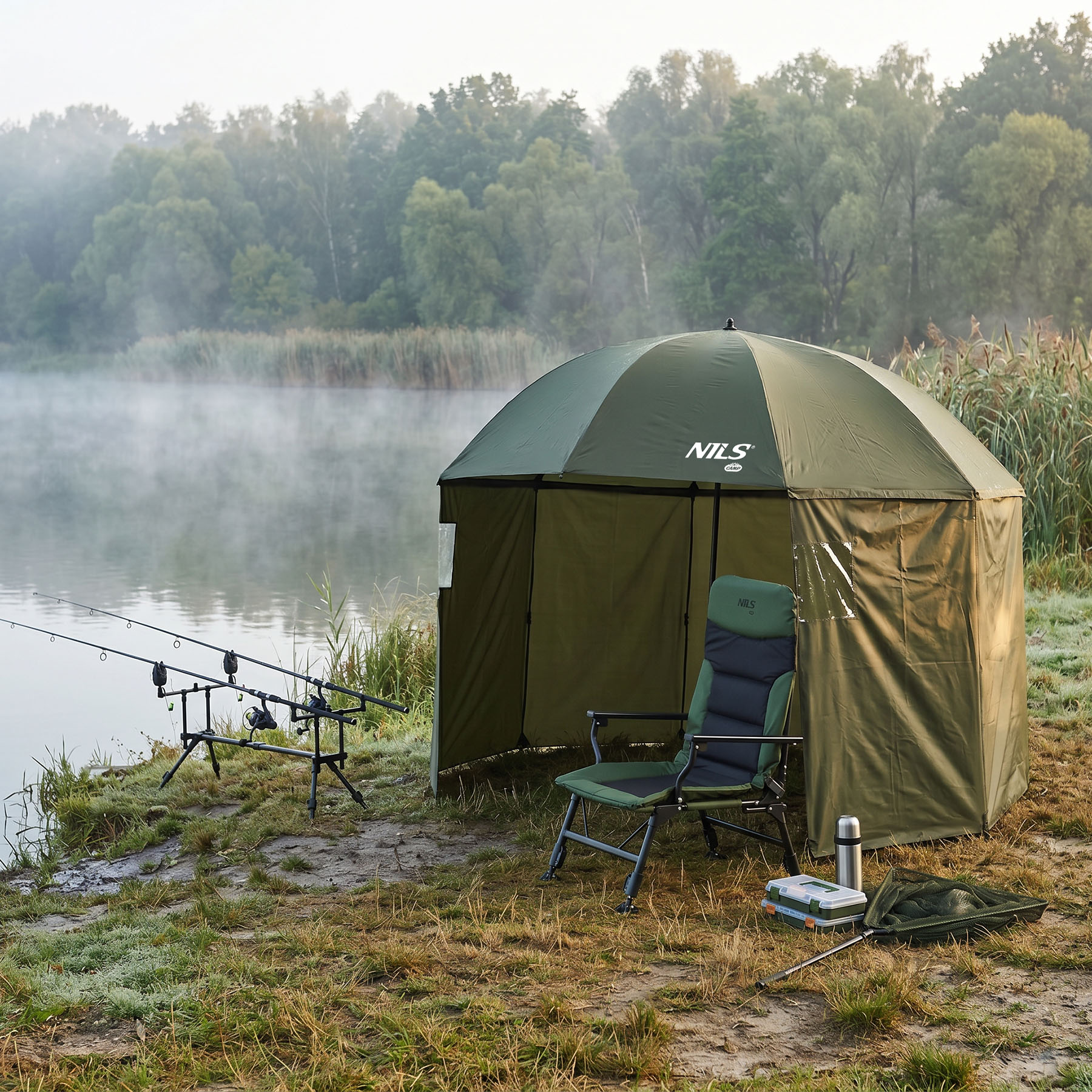 Rybářský deštník NILS Camp NC4702 s bočnicí, výška 220 cm