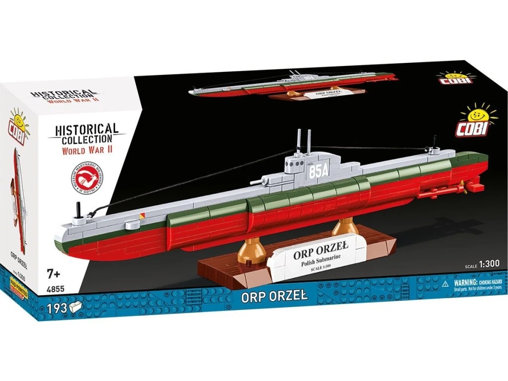 Cobi 4855 II WW Polská ponorka ORP Orzel, 1:300, 193 kostek