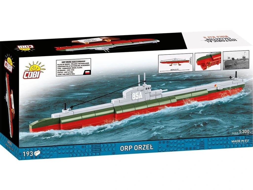 Cobi 4855 II WW Polská ponorka ORP Orzel, 1:300, 193 kostek