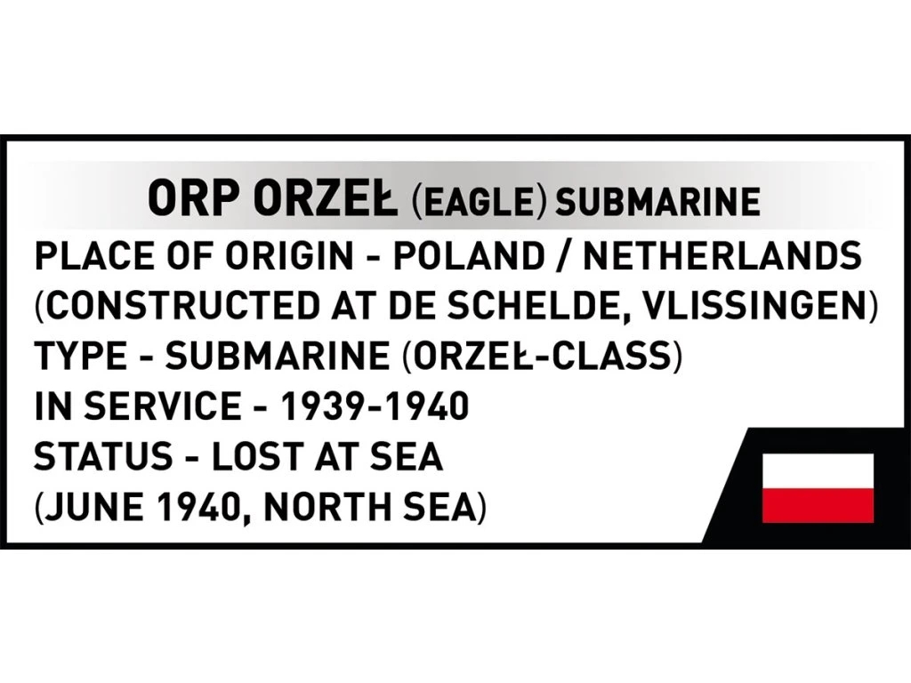 Cobi 4855 II WW Polská ponorka ORP Orzel, 1:300, 193 kostek