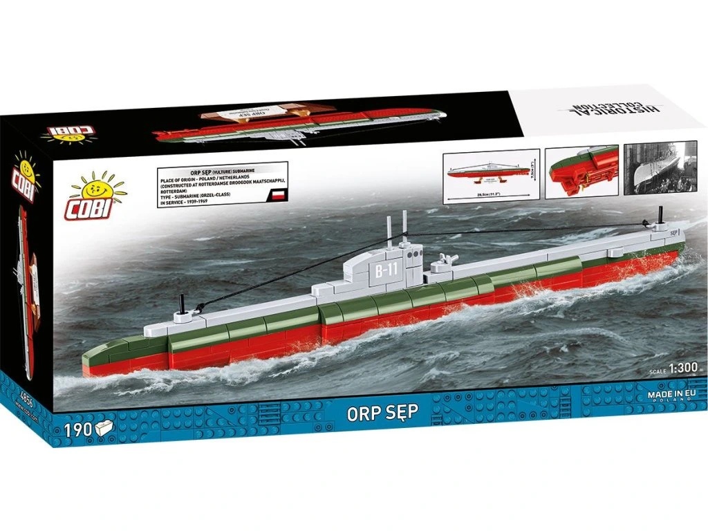 Cobi 4856 II WW Polská ponorka ORP Sep, 1:300, 190 kostek