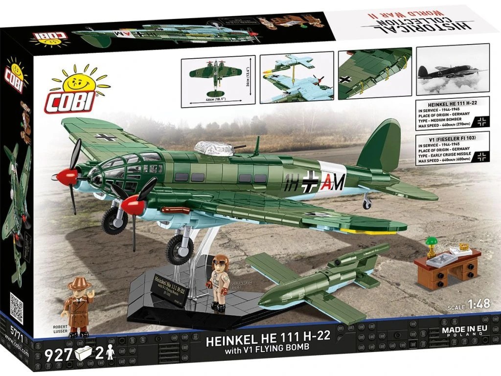 Cobi 5771 II WW Heinkel He 111 H-22 se střelou V1, 1:48, 927 k, 2 f, Executive edition