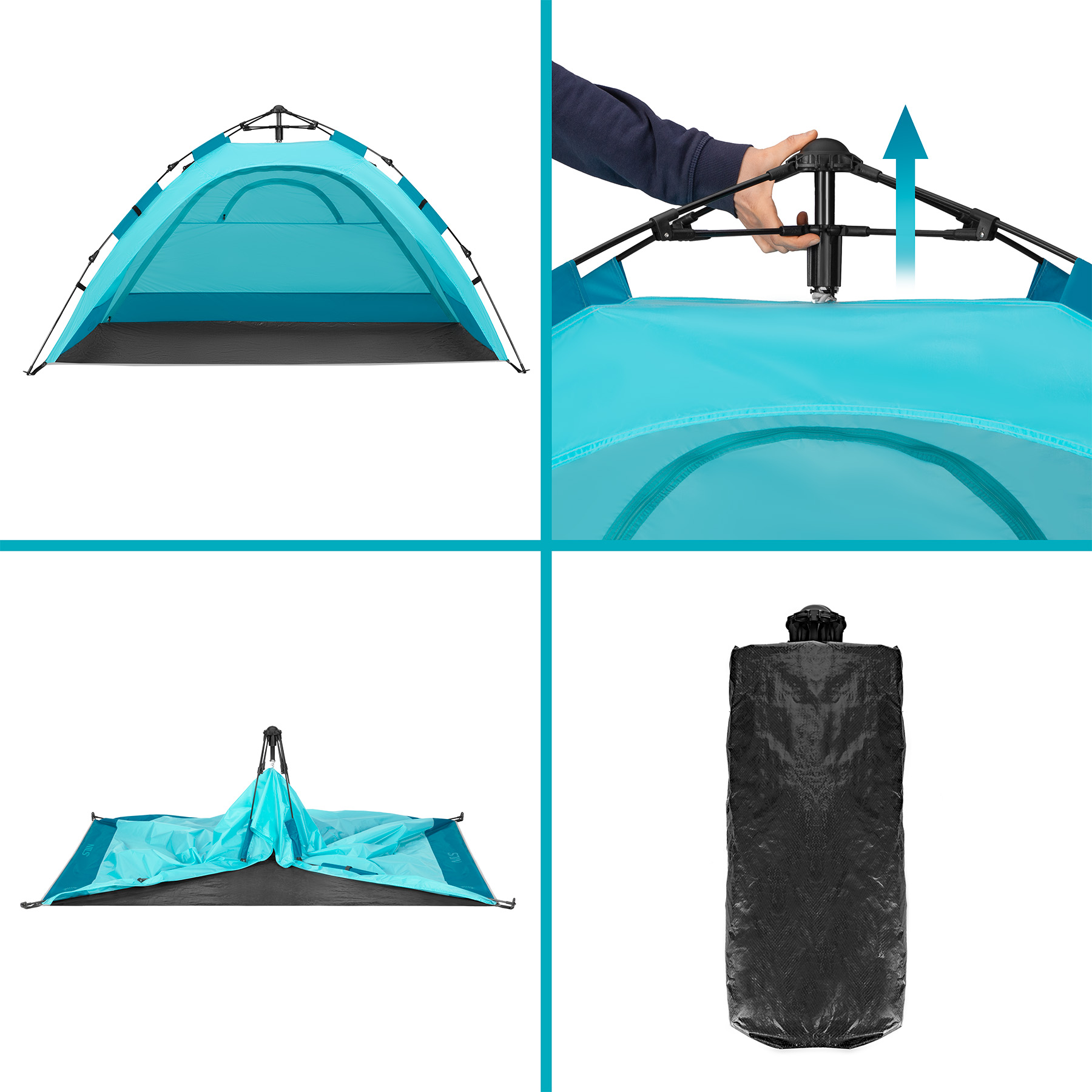 Pop-up plážový stan NILS NC4802, modrý