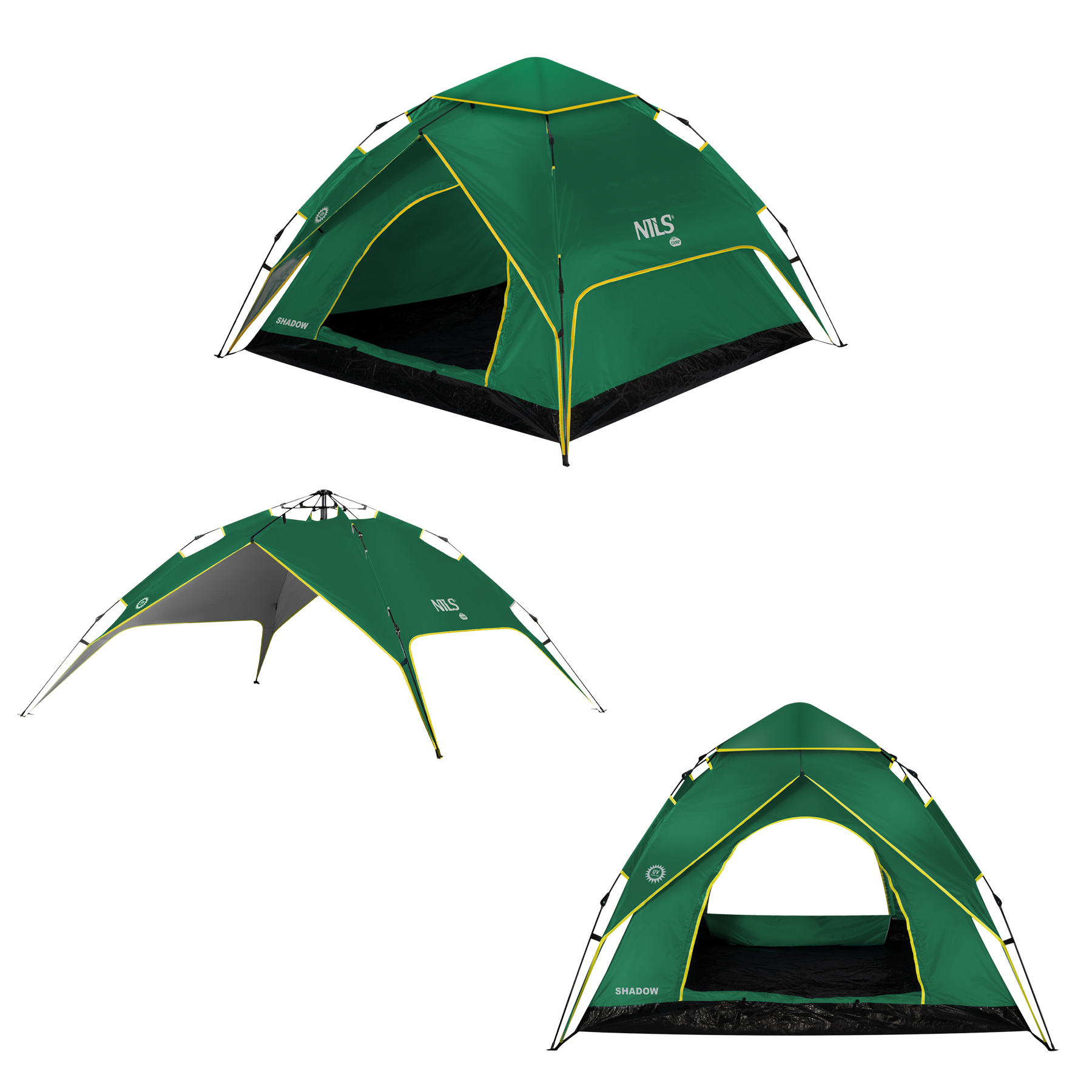 NILS Camp NC4801 Shadow 2, Turistický Pop-up stan, zelený