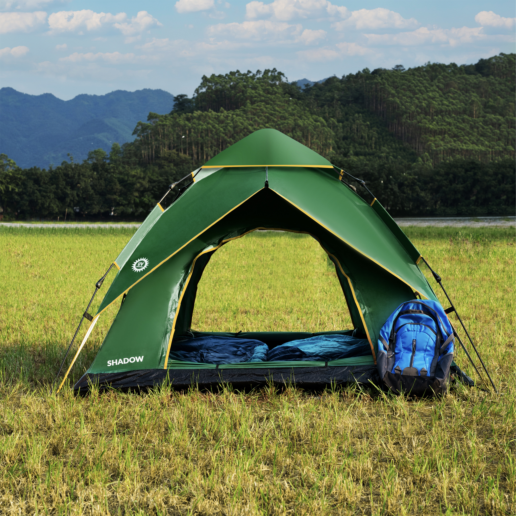 NILS Camp NC4801 Shadow 2, Turistický Pop-up stan, zelený