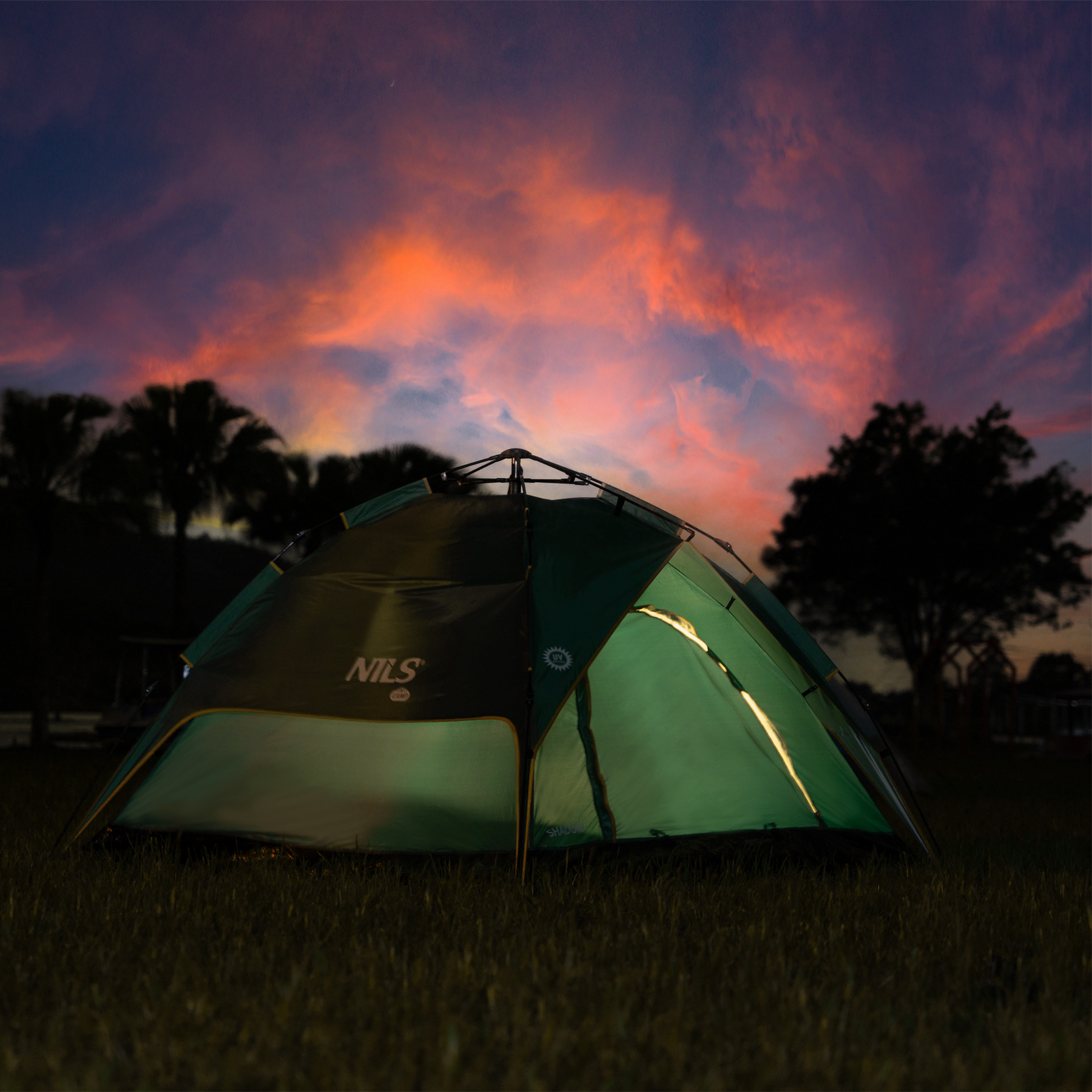 NILS Camp NC4801 Shadow 2, Turistický Pop-up stan, zelený