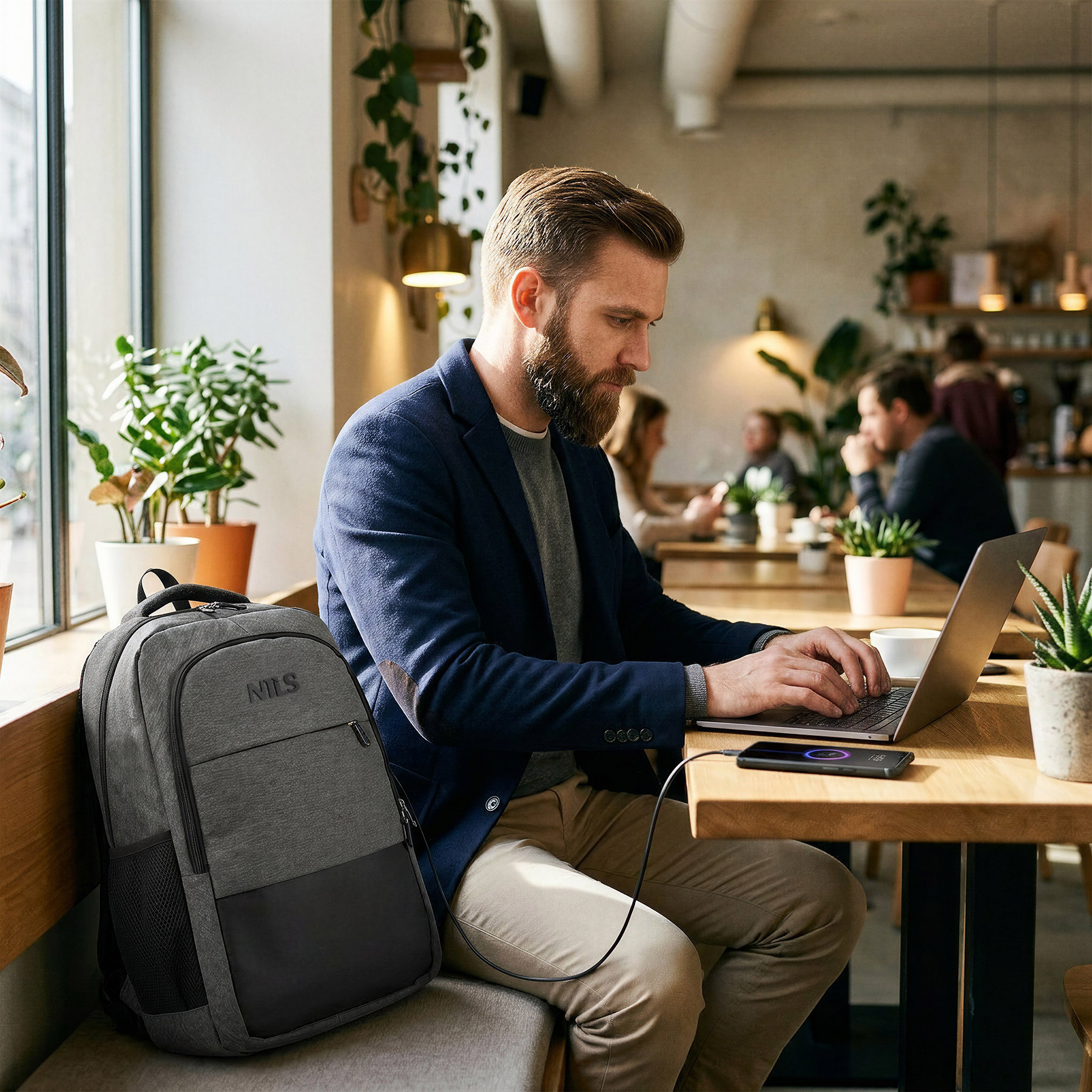 Městský batoh na notebook NILS NC4503, šedý, 18 litrů