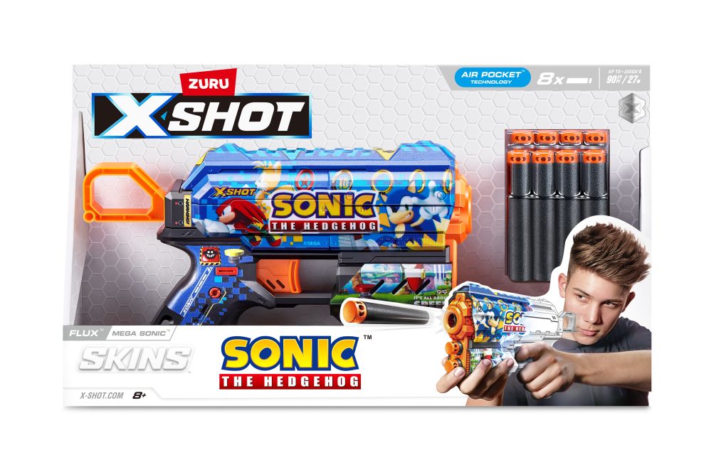 ZURU Dětská Pistole X-SHOT Skins Flux Sonic the Hedgehog