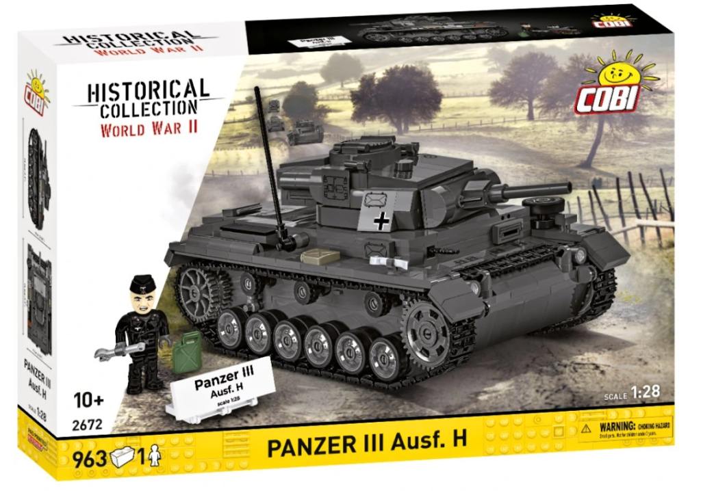 Cobi 2672 II WW Panzer III Ausf. H, 1:28, 963 kostek