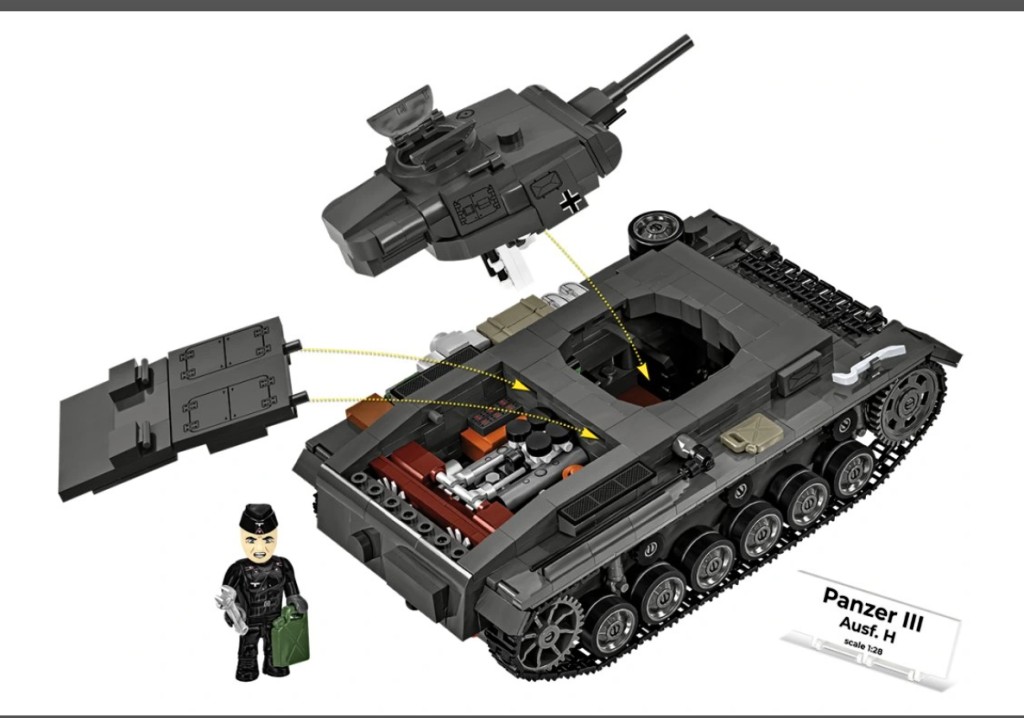 Cobi 2672 II WW Panzer III Ausf. H, 1:28, 963 kostek