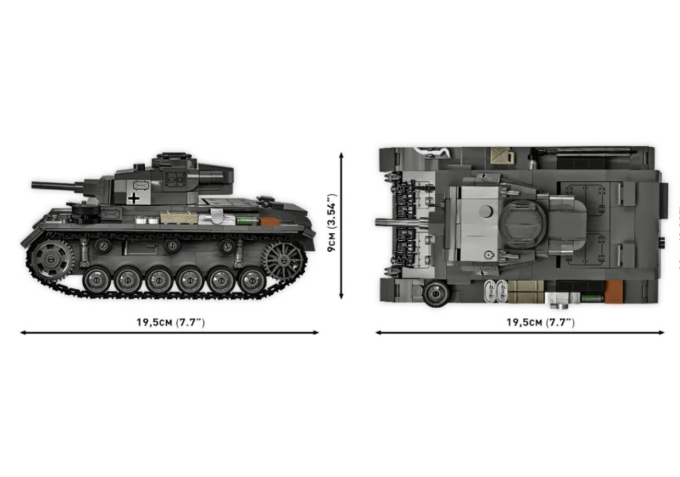 Cobi 2672 II WW Panzer III Ausf. H, 1:28, 963 kostek