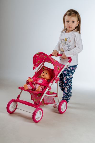 Teddies Sportovní kočárek pro panenky se stříškou 58x36x62 cm