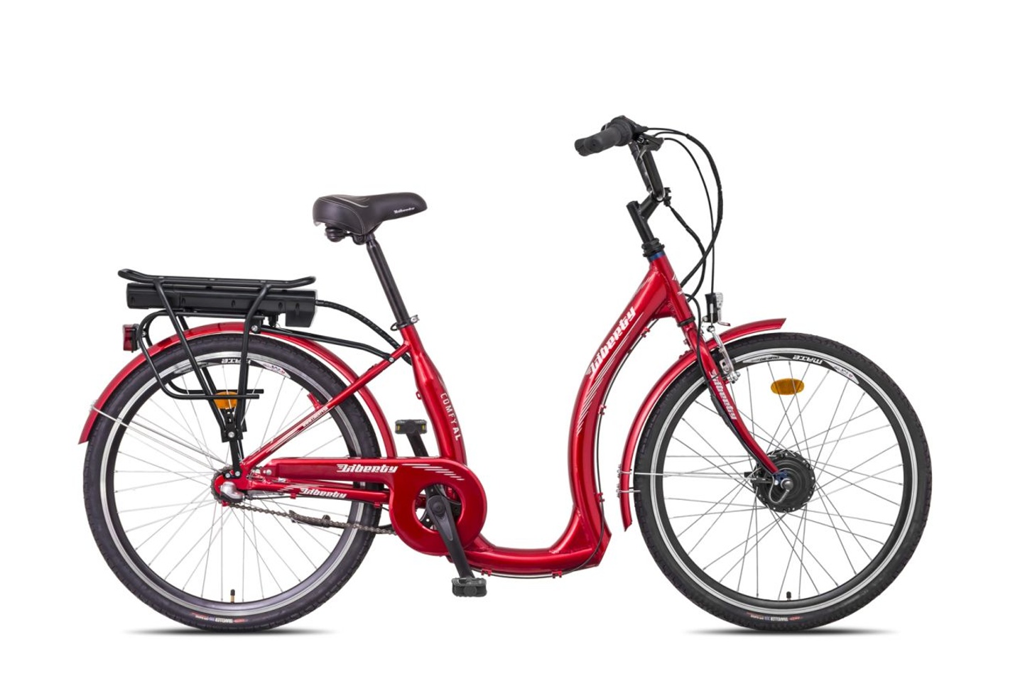 Elektrokolo pro seniory Liberty Comfy AL Nexus 7spd. 26", 36V/10,4 Ah, červené