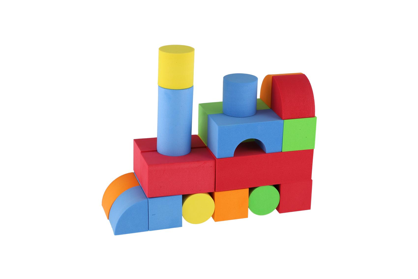 Stavebnice pěnové kostky, sada 81 ks v plastové krabici 32x21,5x7,5cm