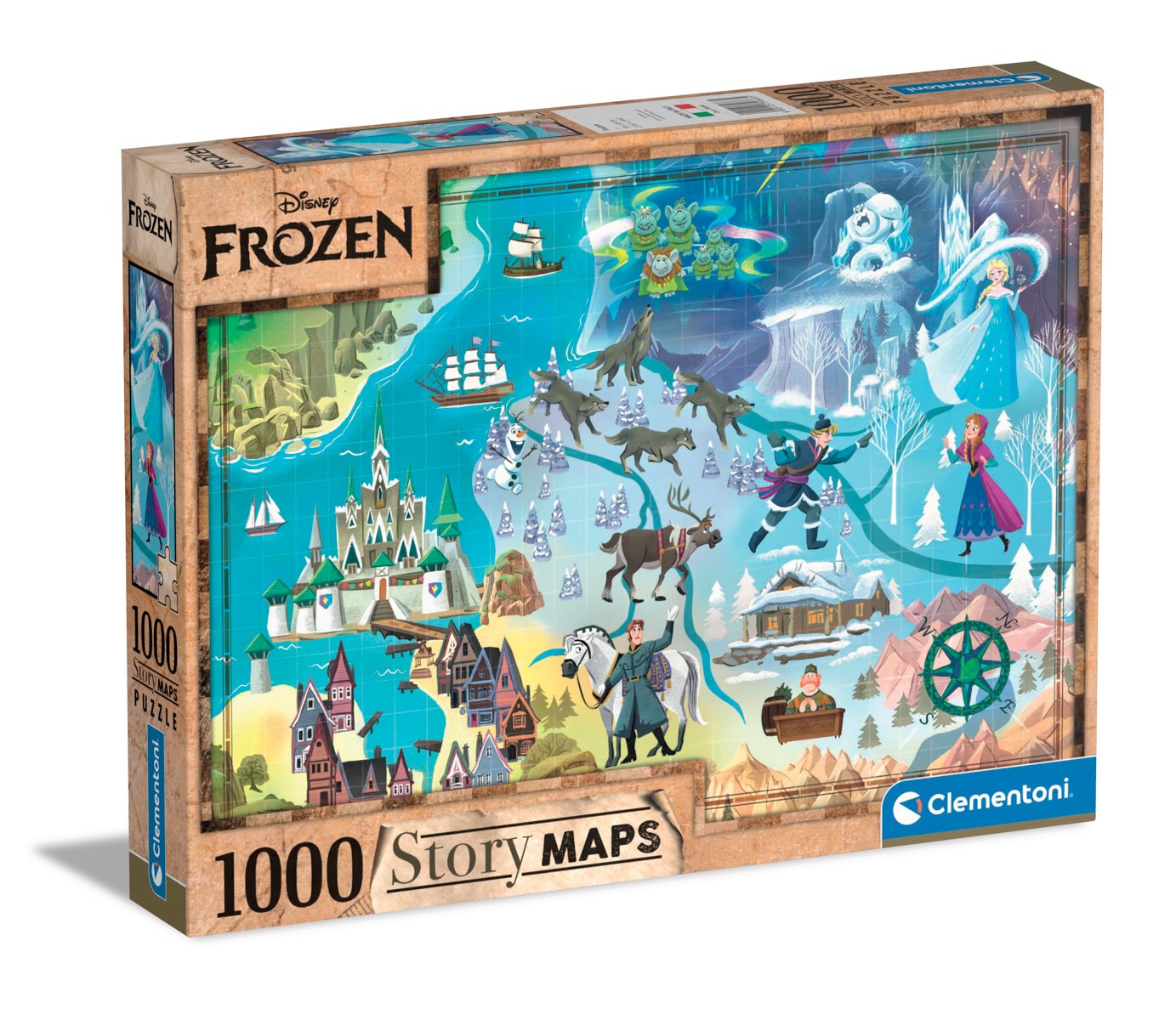 Clementoni puzzle 1000 dílků - Disney Mapa Frozen