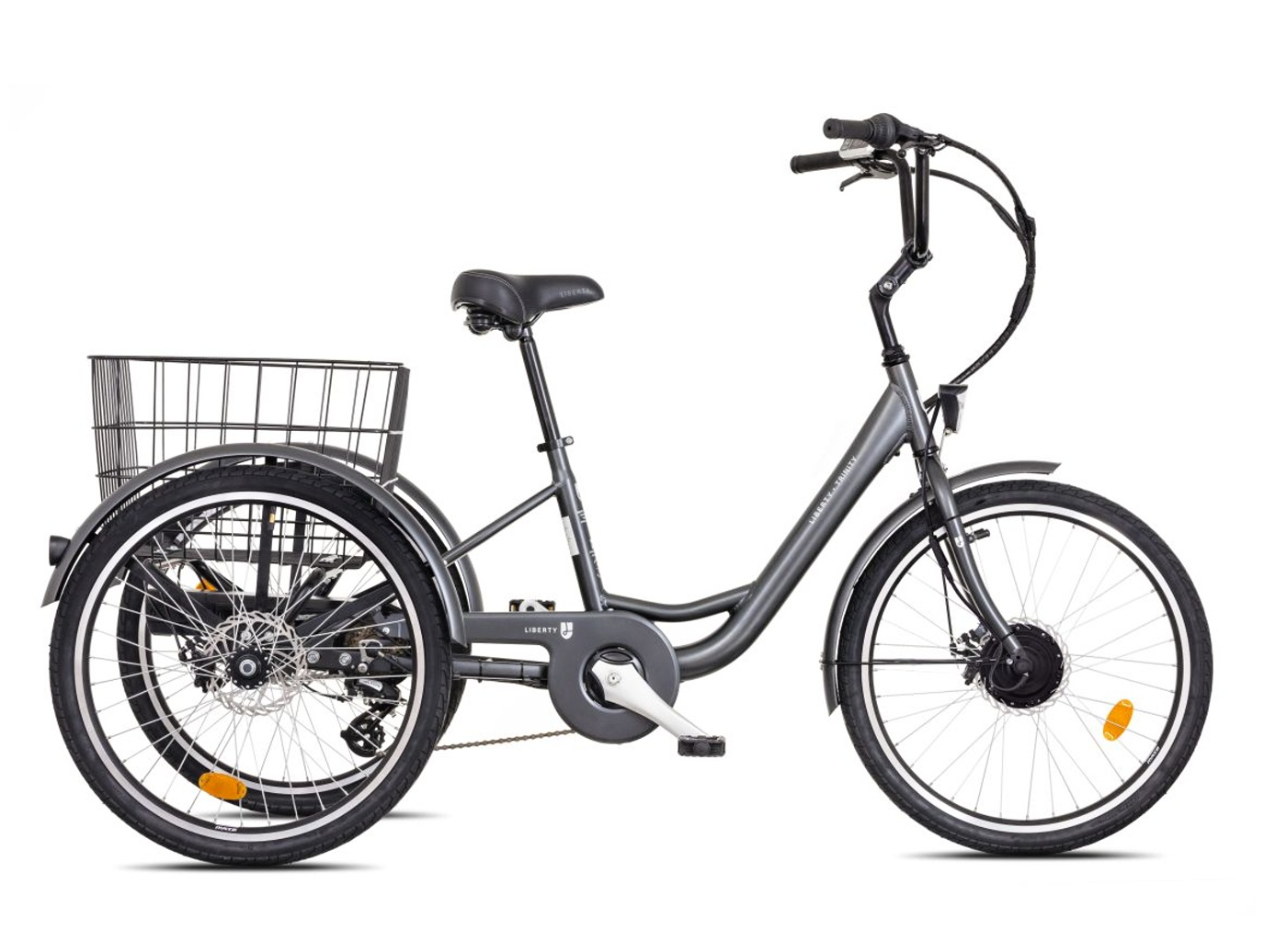 E-trojkolka LIBERTY TRINITY INDUSTRY 24" 6spd Disk, diferenciál, šedá, 36V 10,5Ah