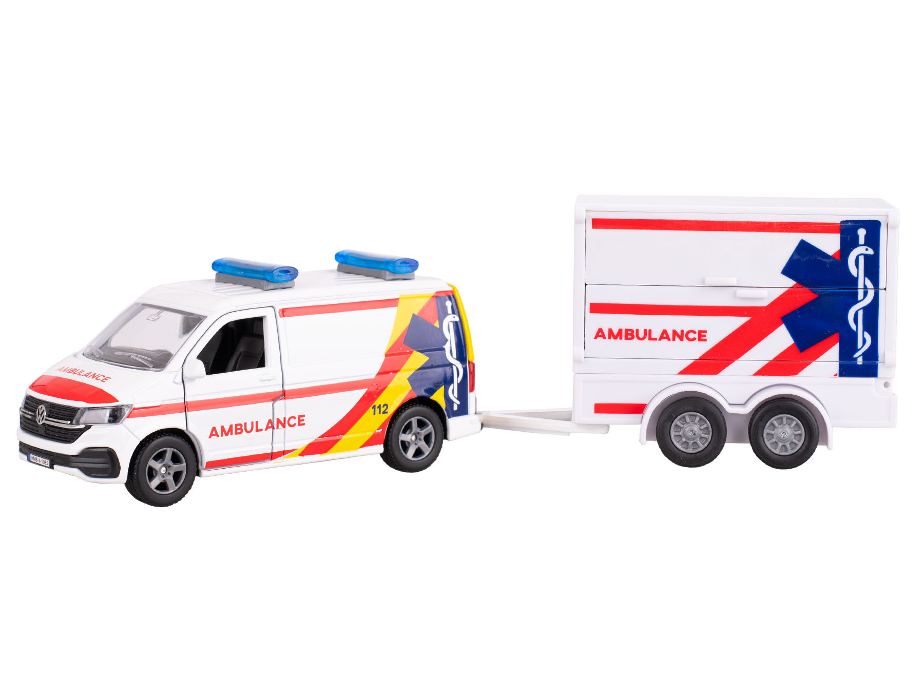 Kids Globe Traffic VW Transporter ambulance na zpětný chod, 27,5cm