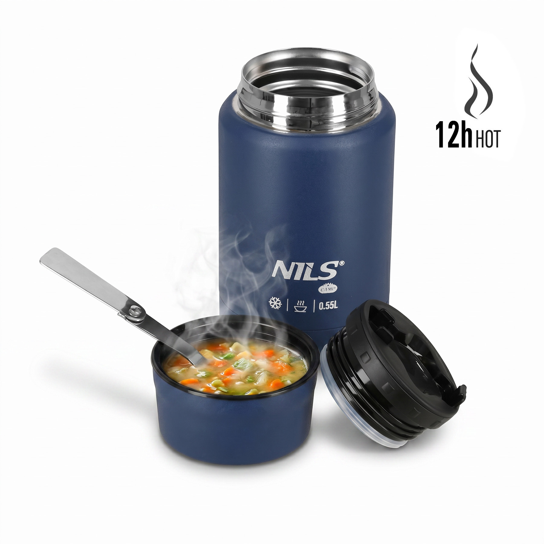 Termoska na jídlo NILS Camp NC3807, modrá, 550 ml