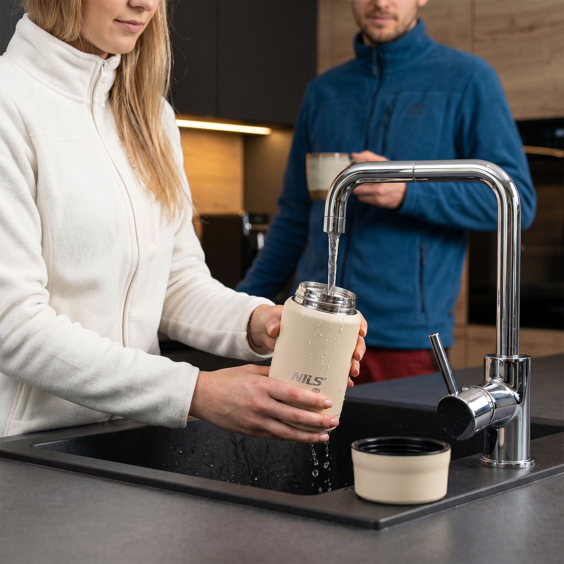 Termoska na jídlo NILS Camp NC3807, béžová, 550 ml