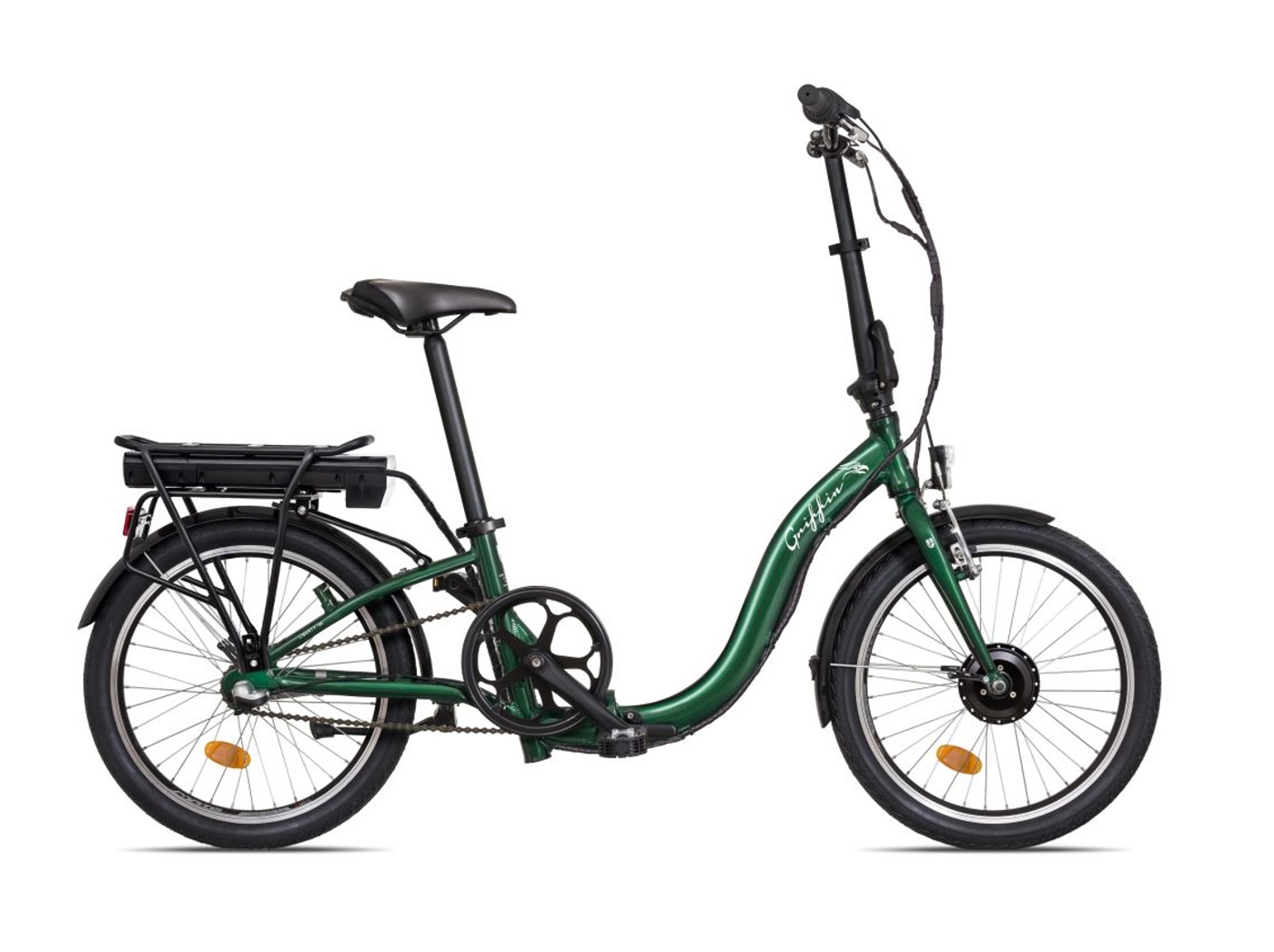 Liberty e-Griffin 20" 3spd Skládací elektrokolo 36V, 14 Ah, přední motor, zelené