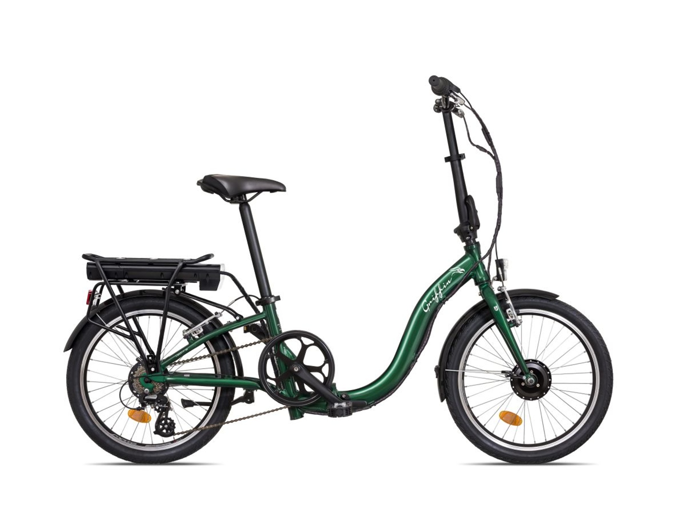 Liberty e-Griffin 20" 7spd Skládací elektrokolo 36V, 10,4 Ah, přední motor, zelené