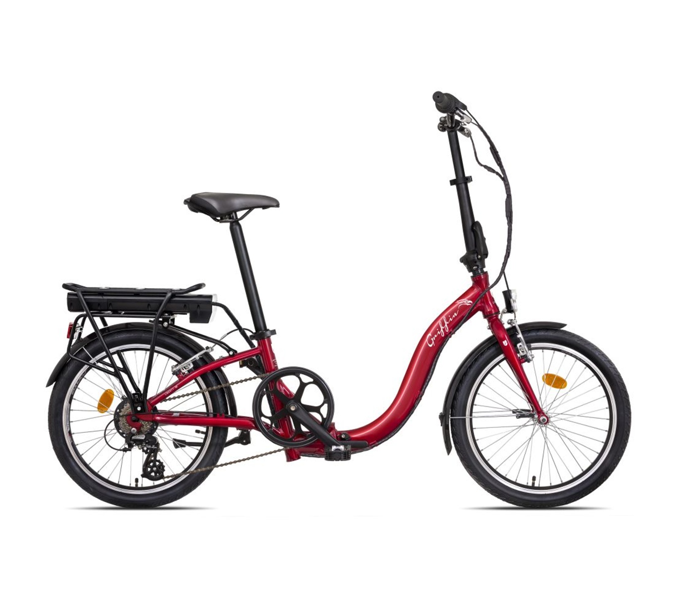Liberty e-Griffin 20" 7spd Skládací elektrokolo 36V, 10,4 Ah, zadní motor, červené