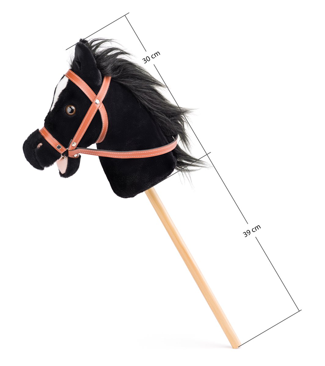 Faunica Hobby horse Baron, černý kůň na tyči se zvuky
