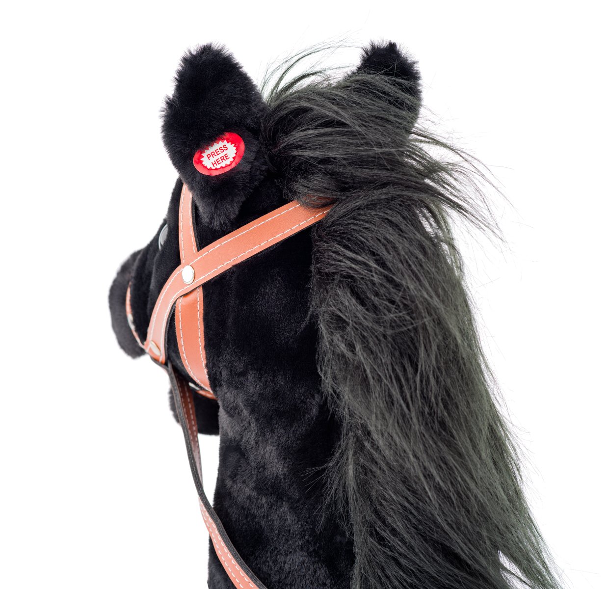Faunica Hobby horse Baron, černý kůň na tyči se zvuky