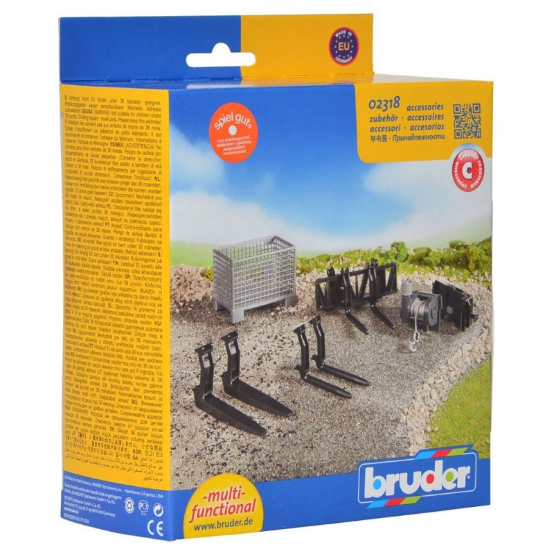Bruder 2318 Příslušenství naviják, vidle, koš