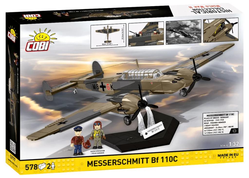 Cobi 5777 II WW Messerschmitt Bf 110C, 1:32, 578 k, 2 figurky