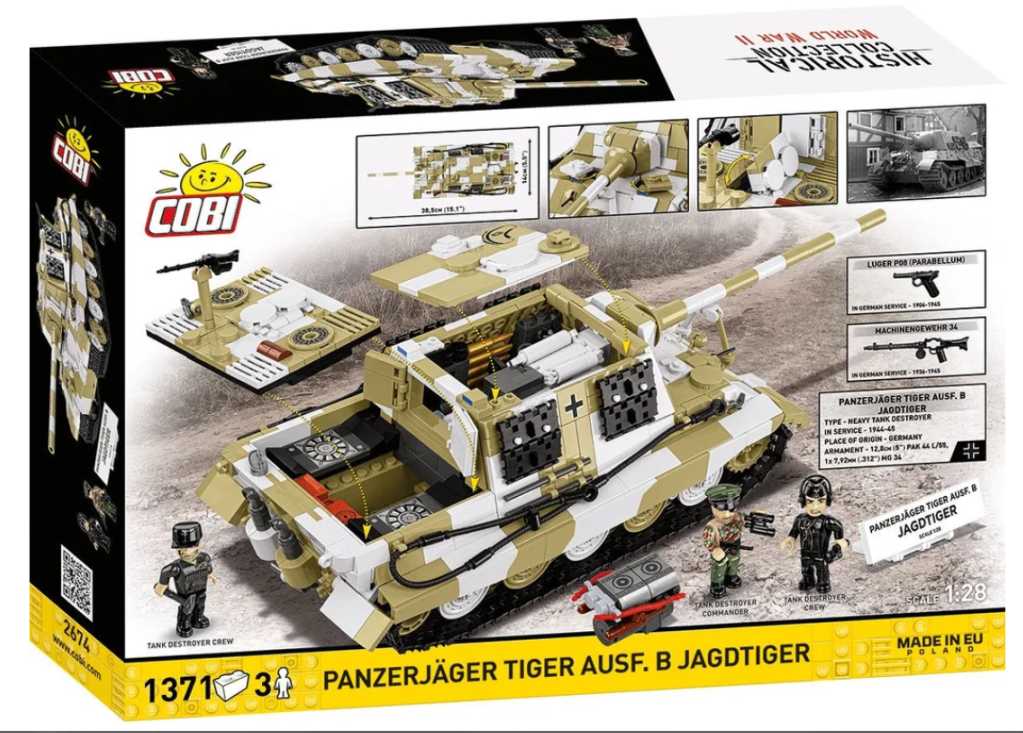Cobi 2674 II WW Panzerjäger TIGER Ausf. B JAGDTIGER 1:28, 1371 kostek
