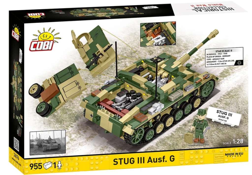 Cobi 2676 II WW StuG III Ausf. G, 1:28, 955 kostek