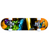 Skateboard sportovní, oranžový s potiskem, 79x20 cm