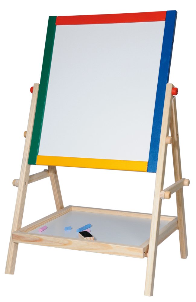 Dětská stojanová tabule-natur rám s poličkou, 65cm