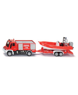 SIKU Blister - požární vozidlo Unimog s člunem