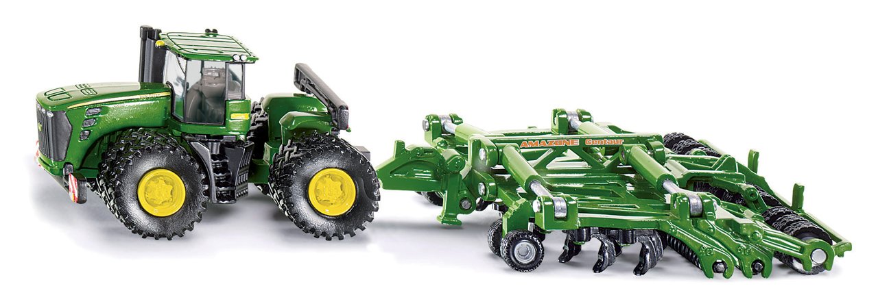 SIKU Blister - Traktor John Deere 9630 s bránami Amazone Centaur 1:87