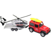 Made Terénní auto s přívěsem a vrtulníkem, 21cm
