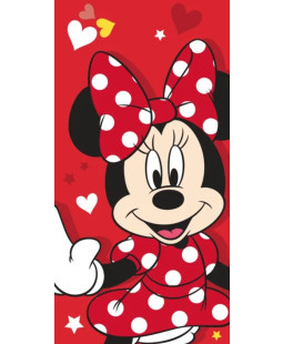 Jerry Fabrics dětská osuška Minnie Red heart, 70x140 cm