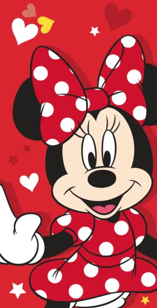 Jerry Fabrics dětská osuška Minnie Red heart, 70x140 cm