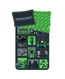 Jerry Fabrics, Povlečení bavlna Minecraft Survival Mode 140x200, 70x90 cm