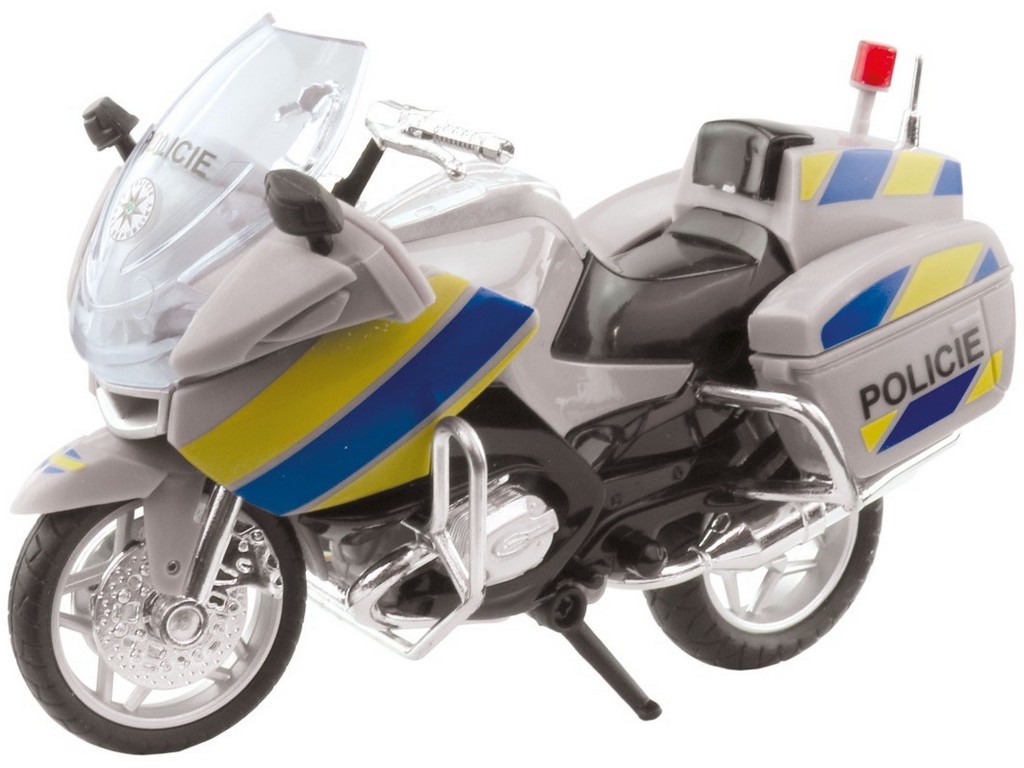 MaDe Policejní Motorka kovová, 18 cm