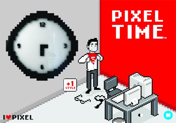 Nástěnné hodiny - Pixel