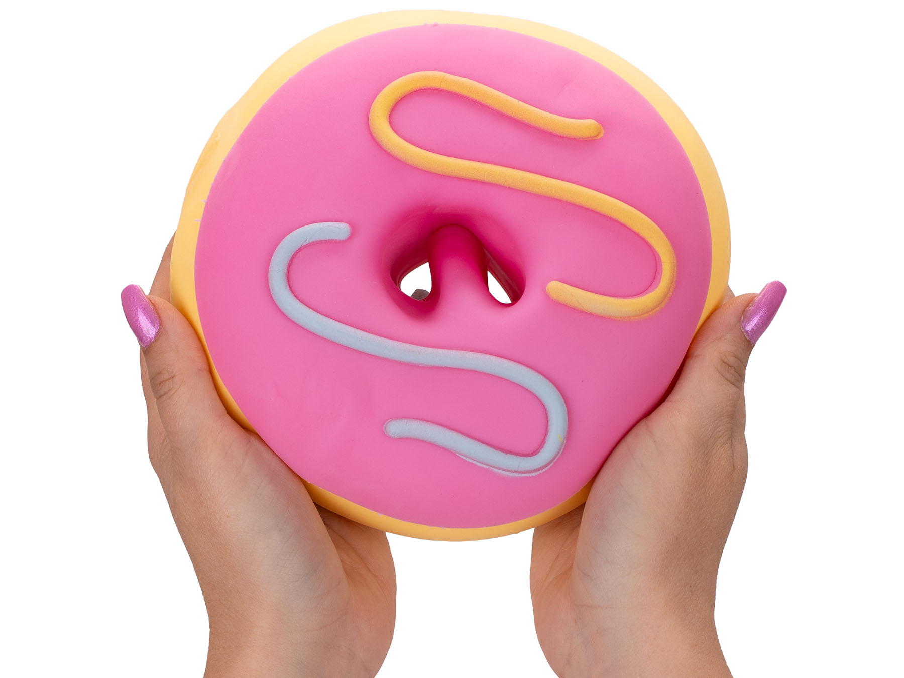 Mega squeeze jumbo strečový donut, růžový 16cm