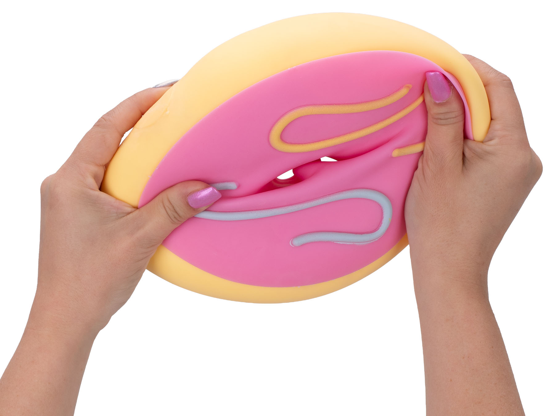 Mega squeeze jumbo strečový donut, růžový 16cm