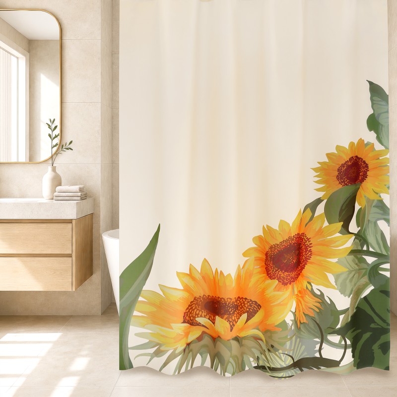 Bellatex Koupelnový závěs Slunečnice - 180x200 cm