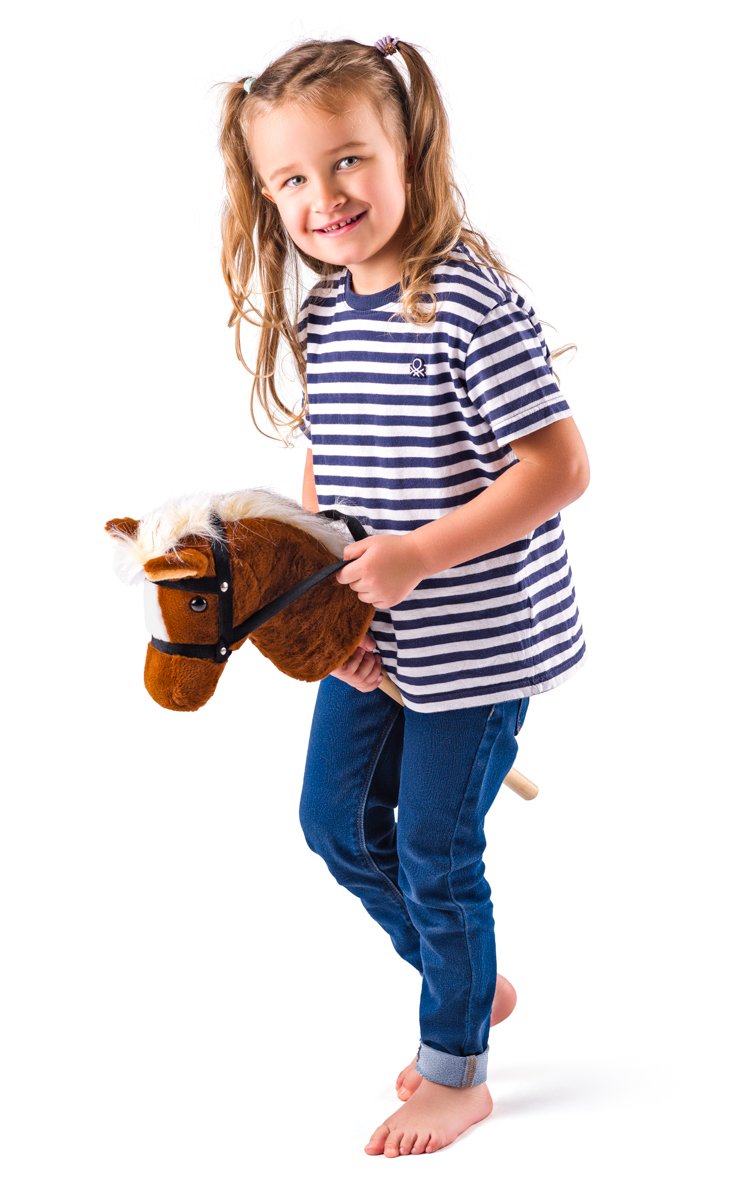 Faunica Hobby horse Bonnie, tmavě hnědý kůň na tyči