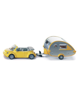 Siku blister - osobní automobil s obytným přívěsem