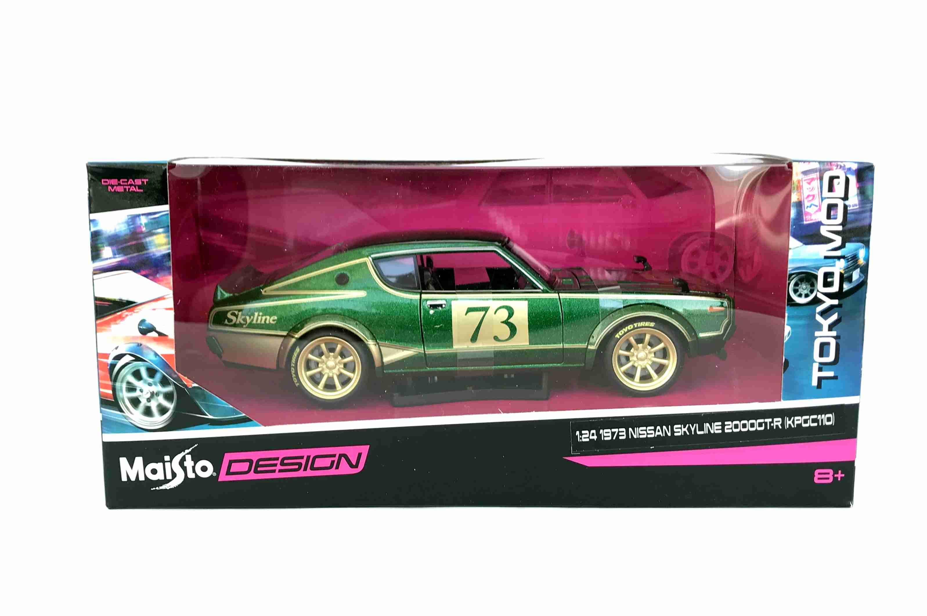 Maisto Nissan Skyline 2000GT-R (KPGC 110) 1973, zelený 1:24
