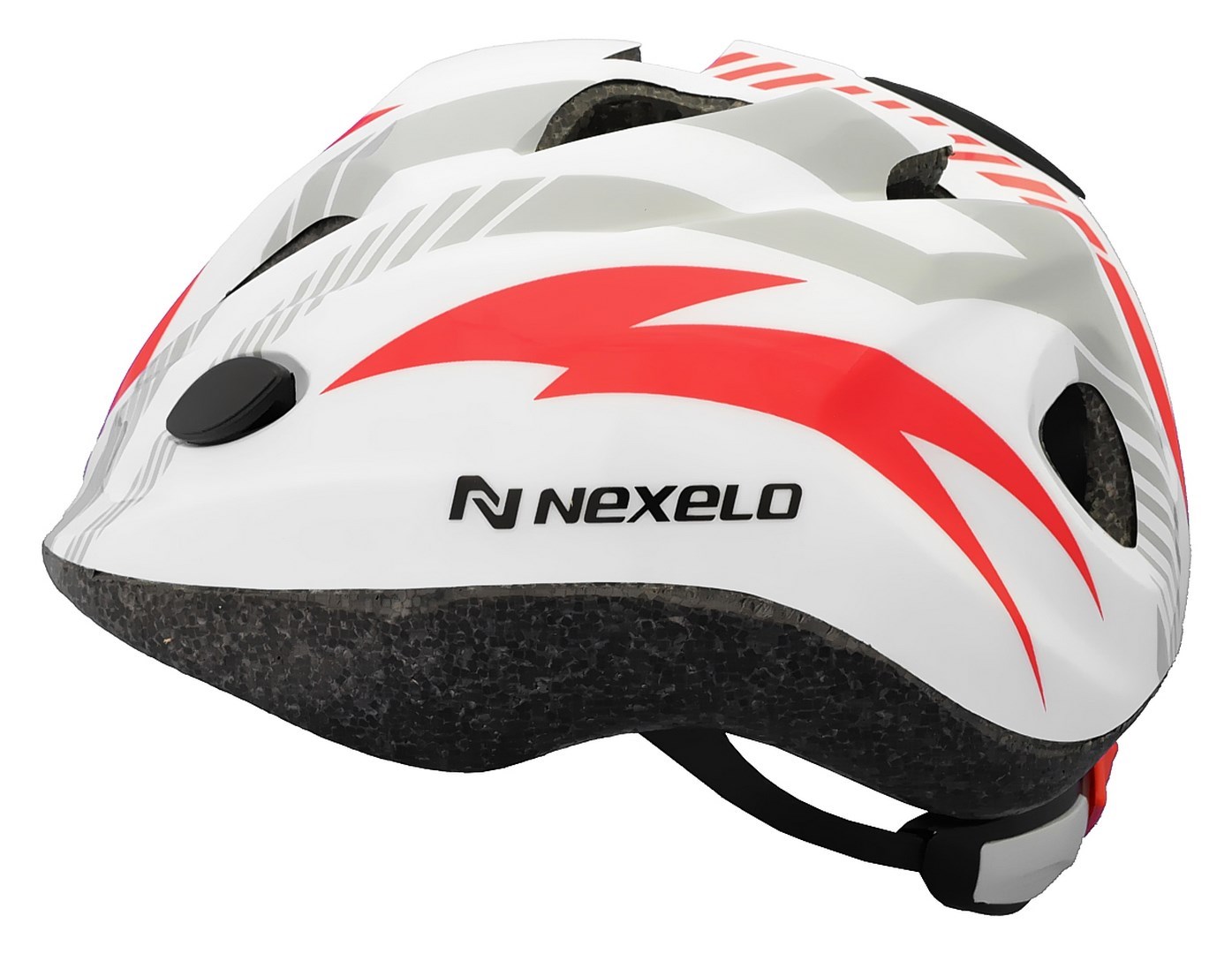 Nexelo Cyklistická dětská helma Funny, bílo-červená vel.S (52-56 cm)