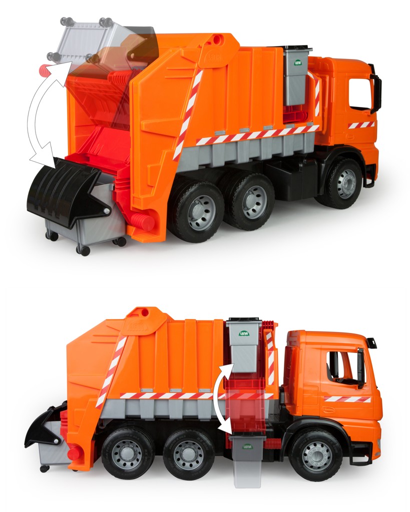 Lena Popelářské auto Mercedes Actros, oranžové 72 cm